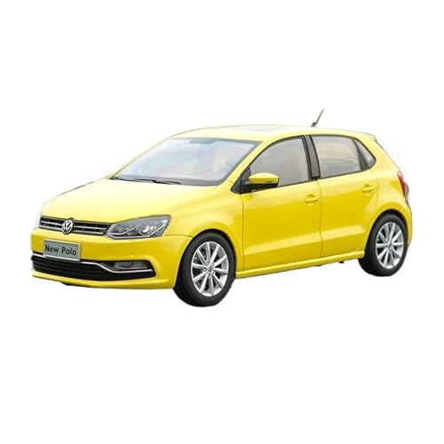 Druckguss Fahrzeuge Modell 1:18 Für Volkswagen VW Polo 2016 Simulation Legierung Auto Modell Sammlung Display Home Dekoration Originalgetreue Nachbildung(Yellow) von TQMEAD