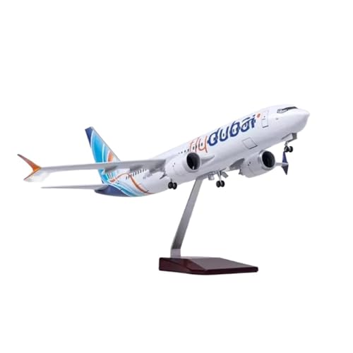 Flugzeug kleine Repliken 1:85 Für B737 MAX Dubai Harz Druckguss Flugzeugmodell Mit Licht Replik Bürodekoration Fertigmodelle(No Light) von TQMEAD