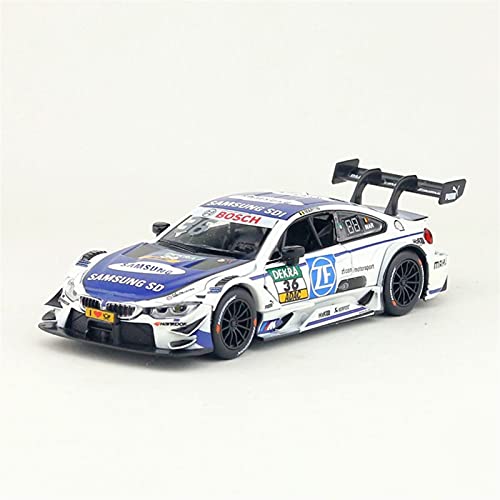 Für BMW DTM M4 Super Maßstab 1 32 Legierung Diecast Zurückziehen Elektronisches Spielzeug Mit Licht Und Musik Mini Fahrzeug Druckguss Fahrzeuge Modell(White) von TQMEAD