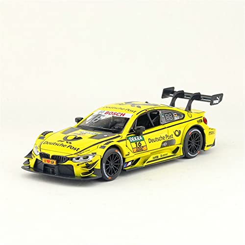 Für BMW DTM M4 Super Maßstab 1 32 Legierung Diecast Zurückziehen Elektronisches Spielzeug Mit Licht Und Musik Mini Fahrzeug Druckguss Fahrzeuge Modell(Yellow) von TQMEAD