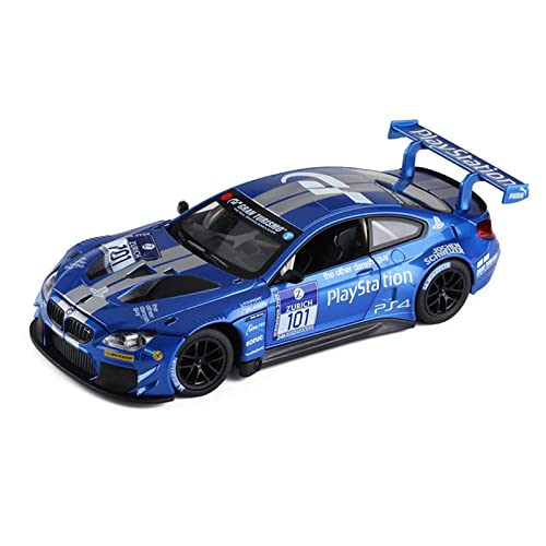 Für BMW M6 GT3 M8 1 24 Simulation Diecast Alloy Rennwagen Modell Kinderspielzeug Sammlerstücke Druckguss Fahrzeuge Modell(Blau) von TQMEAD
