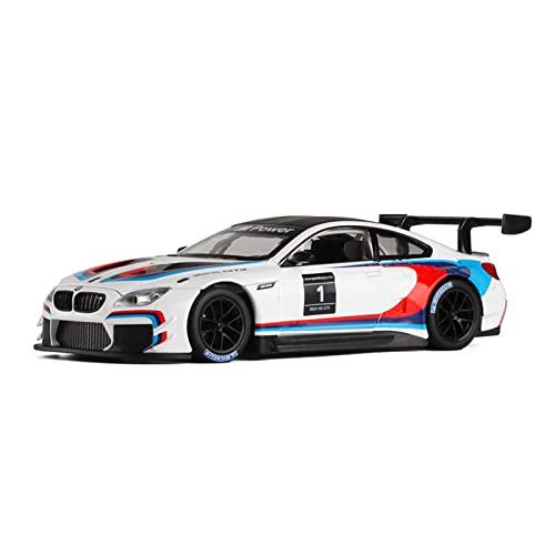 Für BMW M6 GT3 M8 1 24 Simulation Diecast Alloy Rennwagen Modell Kinderspielzeug Sammlerstücke Druckguss Fahrzeuge Modell(White) von TQMEAD