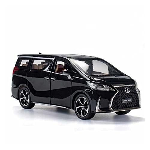 Für Casting Lexus LM300H MPV Auto 1 24 Simulation Legierung Druckguss Sound Und Licht Zurückziehen Modellauto Druckguss Fahrzeuge Modell(Schwarz) von TQMEAD
