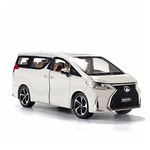 Für Casting Lexus LM300H MPV Auto 1 24 Simulation Legierung Druckguss Sound Und Licht Zurückziehen Modellauto Druckguss Fahrzeuge Modell(White) von TQMEAD
