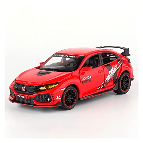 Für Civic Type R 1 32 Simulation Druckgusslegierung Sportwagenmodell Sound Light Kinderspielzeugfahrzeug Geschenke Druckguss Fahrzeuge Modell(Rot) von TQMEAD