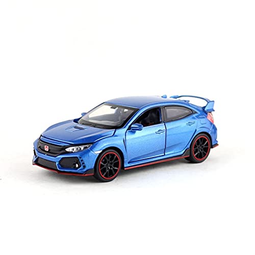 Für Honda Civic Type R 1 32 Casting Auto Modell Legierung Spielzeugauto Zurückziehen Fahrzeuge Spielzeugauto Für Jungen Mädchen Geschenk Druckguss Fahrzeuge Modell(Blau) von TQMEAD