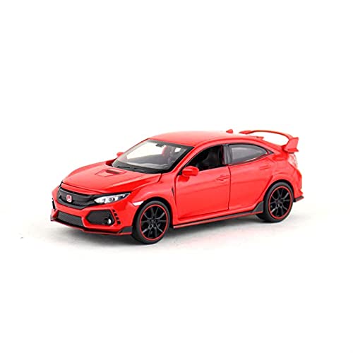 Für Honda Civic Type R 1 32 Casting Auto Modell Legierung Spielzeugauto Zurückziehen Fahrzeuge Spielzeugauto Für Jungen Mädchen Geschenk Druckguss Fahrzeuge Modell(Rot) von TQMEAD
