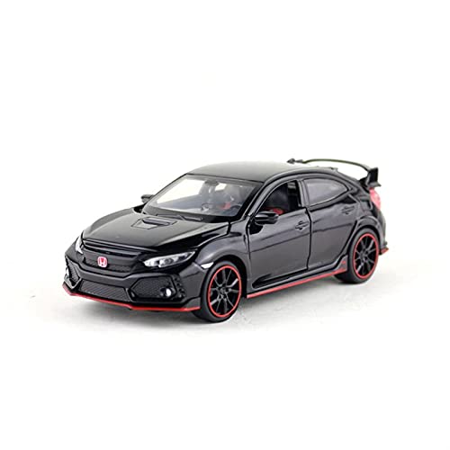 Für Honda Civic Type R 1 32 Casting Auto Modell Legierung Spielzeugauto Zurückziehen Fahrzeuge Spielzeugauto Für Jungen Mädchen Geschenk Druckguss Fahrzeuge Modell(Schwarz) von TQMEAD