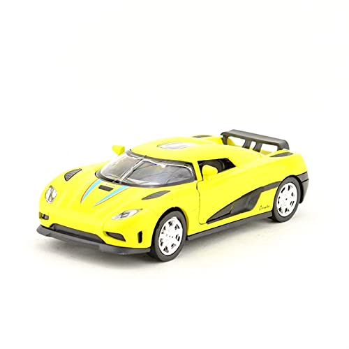 Für Koenigsegg Agera R Rennwagen 1 32 Diecast Auto Modell Fahrzeug Für Kinder Jungen Und Mädchen Druckguss Fahrzeuge Modell(Yellow) von TQMEAD