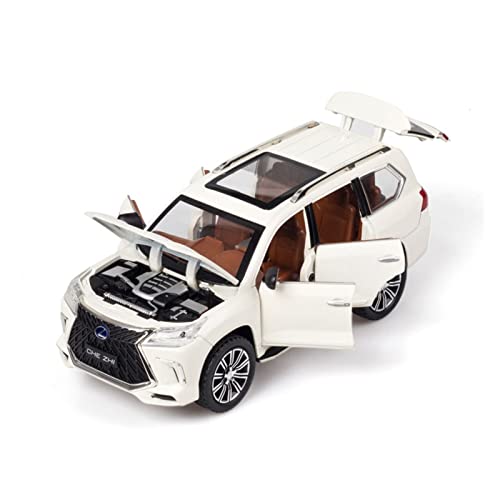 Für Lexus LX570 1 24 Classic Alloy Simulation Spielzeugautomodell Kann Gesammelt Und Versendet Werden Druckguss Fahrzeuge Modell(White) von TQMEAD