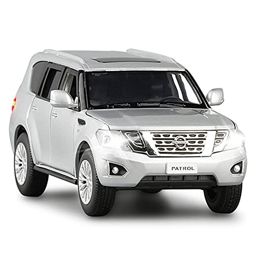 Für Nissan Patrol Y62 1 32 Die-Cast Modellauto Spielzeug Für Kinder Und Erwachsene Zinklegierung Spielzeug Druckguss Fahrzeuge Modell(Silber) von TQMEAD