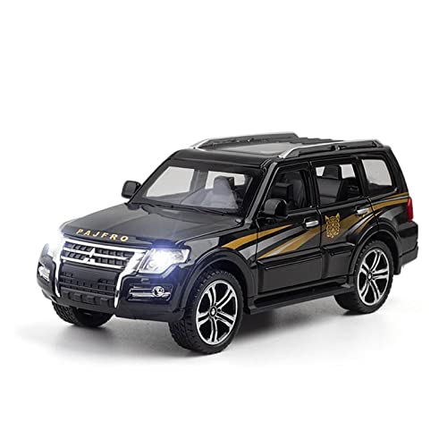 Für Pajero Y97 1 32 Simulation Diecast Legierung SUV Automodell Sound Light Kinderspielzeugfahrzeug Sammeln Geschenk Druckguss Fahrzeuge Modell(Schwarz) von TQMEAD