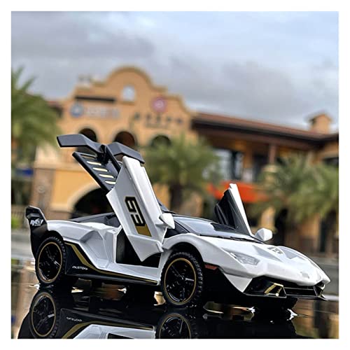 Für SC18 Alston 1 32 Simulation Druckguss Legierung Metall Rennwagen Modell Sound Und Licht Kindergeschenk Druckguss Fahrzeuge Modell(White) von TQMEAD