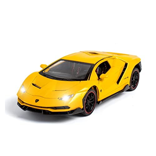 Für Super Racing 1 24 Hochsimuliertes Automodell Spielzeug Kinderheimdekoration Druckguss Fahrzeuge Modell(Yellow) von TQMEAD