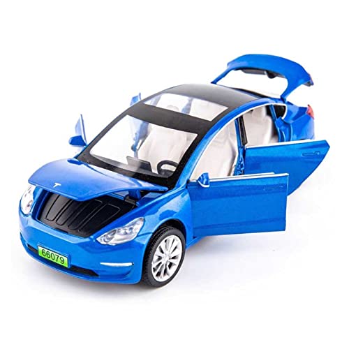 Für Tesla 1 32 Simulation Diecast Alloy Automodell Zurückziehen Sammlerstück Kinderspielzeug Geschenk Druckguss Fahrzeuge Modell(Blau) von TQMEAD