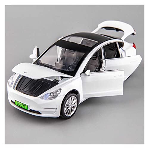Für Tesla 1 32 Simulation Diecast Alloy Automodell Zurückziehen Sammlerstück Kinderspielzeug Geschenk Druckguss Fahrzeuge Modell(White) von TQMEAD