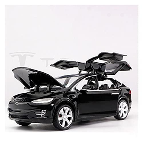 Für Tesla Model X90 1 32 Simulation Diecast Legierung SUV Automodell Sound Light Kinder Spielzeugfahrzeug Sammlerstück Druckguss Fahrzeuge Modell(Schwarz) von TQMEAD