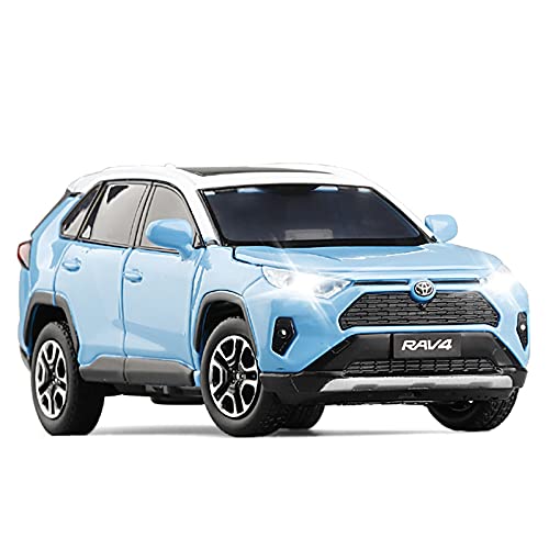 Für Toyota RAV4 1 32 Simulation Diecast Alloy Automodell Sound Und Licht Sammlerstücke Kinderspielzeug Geschenk Druckguss Fahrzeuge Modell(Blau) von TQMEAD