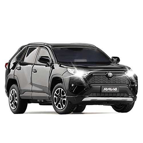 Für Toyota RAV4 1 32 Simulation Diecast Alloy Automodell Sound Und Licht Sammlerstücke Kinderspielzeug Geschenk Druckguss Fahrzeuge Modell(Schwarz) von TQMEAD