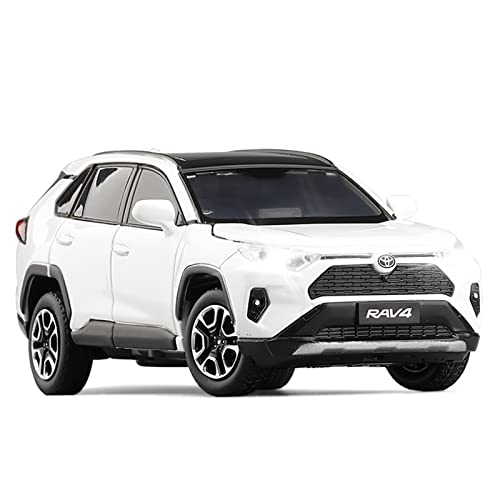 Für Toyota RAV4 1 32 Simulation Diecast Alloy Automodell Sound Und Licht Sammlerstücke Kinderspielzeug Geschenk Druckguss Fahrzeuge Modell(White) von TQMEAD
