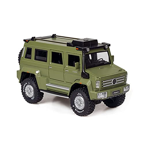 Für Unimog 1 28 Simulation Diecast Alloy Automodell Zurückziehen Kinder Geländewagen Spielzeug Sammlerstücke Druckguss Fahrzeuge Modell(Grün) von TQMEAD