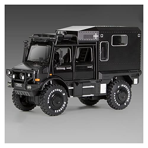 Für Unimog Climber 1 28 Simulation Diecast Legierung Automodell Sound and Light Boys Toys Vehicle Gifts Druckguss Fahrzeuge Modell(Schwarz) von TQMEAD