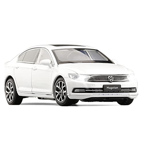Für Volkswagen Magotan Passat 1 32 Simulation Diecast Alloy Car Model Sound and Light Collection Toys Druckguss Fahrzeuge Modell(White) von TQMEAD