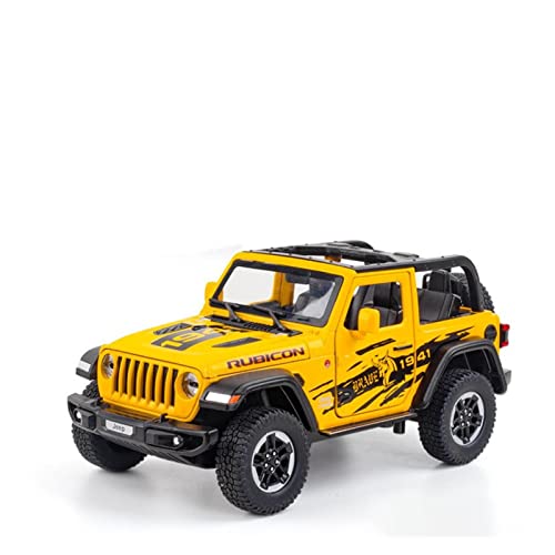 Für Wrangler 1941 1:20 Simulation Diecast Legierung Offroad-Automodell Sound Licht Kinder Spielzeugfahrzeug Geschenke Druckguss Fahrzeuge Modell(Yellow) von TQMEAD