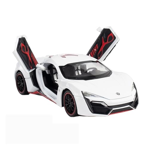 Maßstab 1/24 Für Supersportwagen Lycoming Autosimulation Sound Und Licht Zurück Zu Miniaturautospielzeug Metallfahrzeuggeschenke Druckguss Fahrzeuge Modell(Rot) von TQMEAD