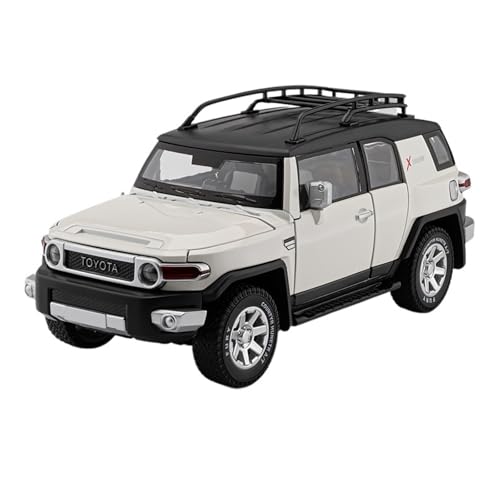 Maßstab 1/24 Für Toyota FJ Cool Rouge SUV Miniaturauto Spielzeug Sound Und Licht Bumerang Junge Sammlung Geschenk Druckguss Fahrzeuge Modell(White) von TQMEAD