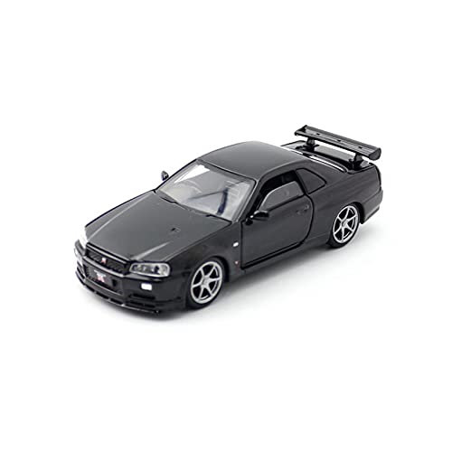 Maßstab 1 32 Für Nissan GTR 34 Zurückziehen Modellauto Spielzeug Diecast Auto Simulation Legierung Auto Druckguss Fahrzeuge Modell(Schwarz) von TQMEAD