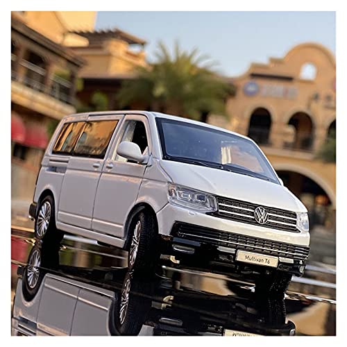 Maßstab 1 32 Für Volkswagen Multivan T6 Legierung Modellauto Diecast Sound Und Licht Druckguss Fahrzeuge Modell(White) von TQMEAD