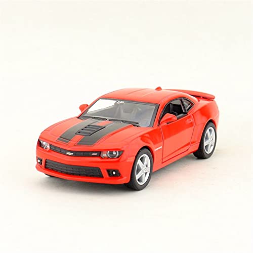 Maßstab 1:38 Für Chevrolet Camaro Automodell Spielzeug Zinklegierung Casting Zurückziehen Fahrzeuge Mit Sound Und Licht Spielzeug Druckguss Fahrzeuge Modell(Rot) von TQMEAD