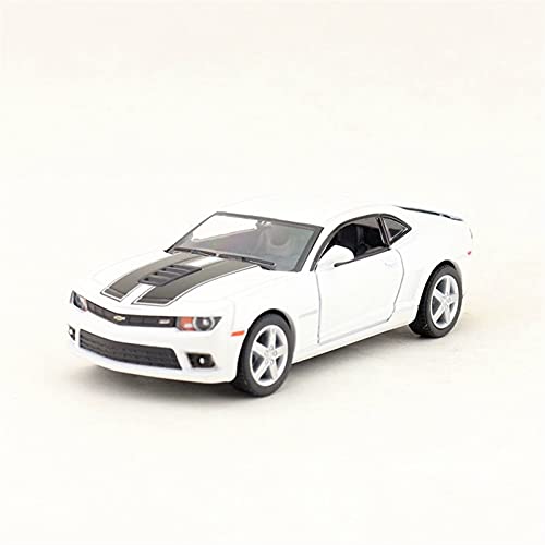 Maßstab 1:38 Für Chevrolet Camaro Automodell Spielzeug Zinklegierung Casting Zurückziehen Fahrzeuge Mit Sound Und Licht Spielzeug Druckguss Fahrzeuge Modell(White) von TQMEAD