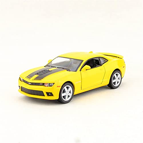 Maßstab 1:38 Für Chevrolet Camaro Automodell Spielzeug Zinklegierung Casting Zurückziehen Fahrzeuge Mit Sound Und Licht Spielzeug Druckguss Fahrzeuge Modell(Yellow) von TQMEAD
