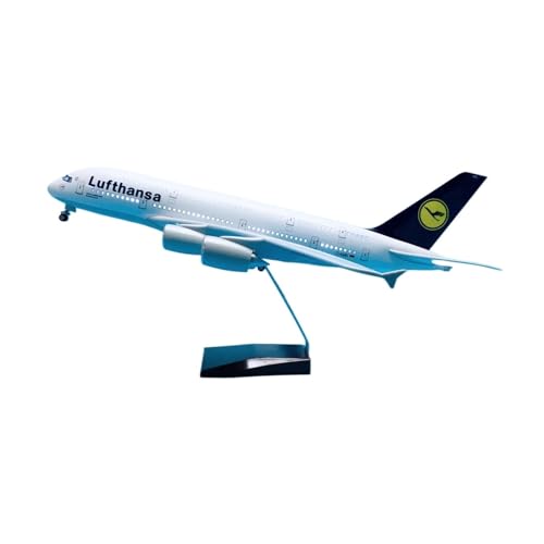 Miniaturmodelle 1 160 Für A380 Lufthansa Flugzeugmodell 46 cm Mit Rädern Und LED-Leuchten Airbus Passagierflugzeug von TQMEAD