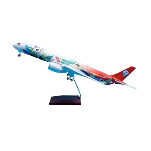 Miniaturmodelle 1:125 Für A350-900 Sichuan Airlines Panda Flugzeugmodell 47 cm Mit Rädern Und LED-Leuchten von TQMEAD