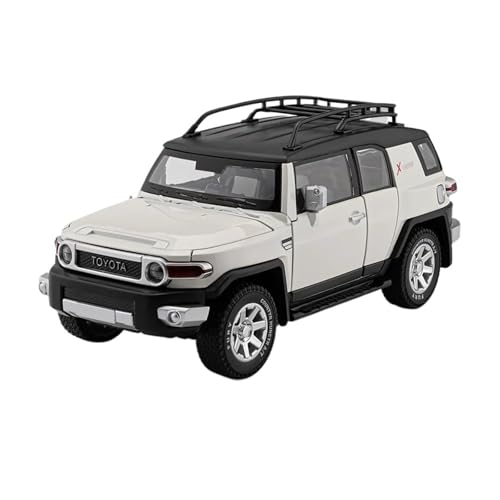 Modell Im Maßstab 1 24 Für FJ Cruiser Off-Road-SUV, Legierungs-Druckguss-Modellauto Mit Sound Und Licht, Geschenk Druckguss Fahrzeuge Modell(White) von TQMEAD