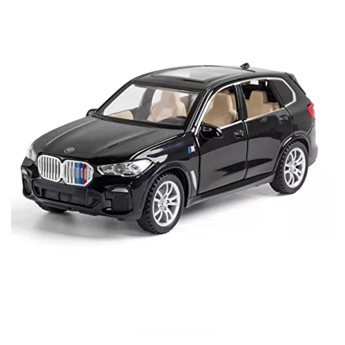 for BMW X5 1 32 Alloy Automodell Sound Und Licht Ziehen Spielzeugauto Dekoration Simulation Metall Automodell Zurück Druckguss Fahrzeuge Modell(Schwarz) von TQMEAD