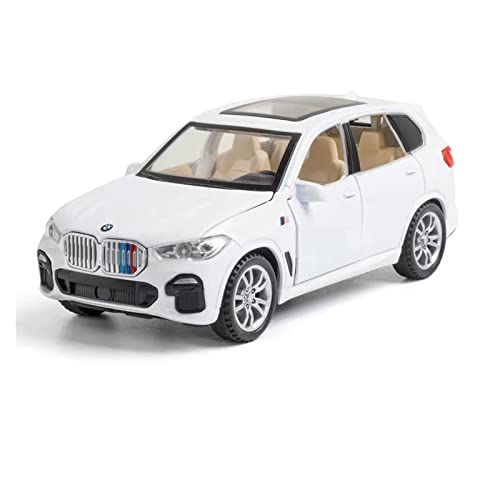 for BMW X5 1 32 Alloy Automodell Sound Und Licht Ziehen Spielzeugauto Dekoration Simulation Metall Automodell Zurück Druckguss Fahrzeuge Modell(White) von TQMEAD