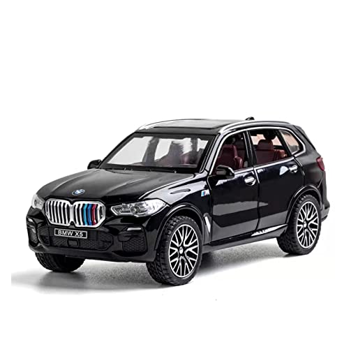 for BMW X5 1 32 Modellauto Simulation Sportwagen Sound Und Licht Automodell Kinderspielzeug Druckguss Fahrzeuge Modell(Schwarz) von TQMEAD