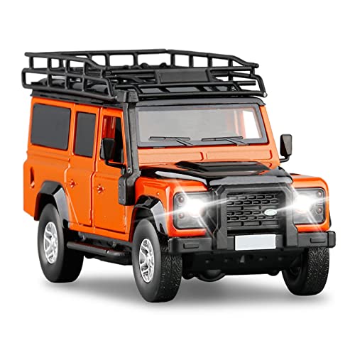 for Brandneues Defender SUV Auto 1 32 Simulation Legierung Druckguss Sound Und Licht Modell Spielzeug Geschenk Druckguss Fahrzeuge Modell(Orange) von TQMEAD