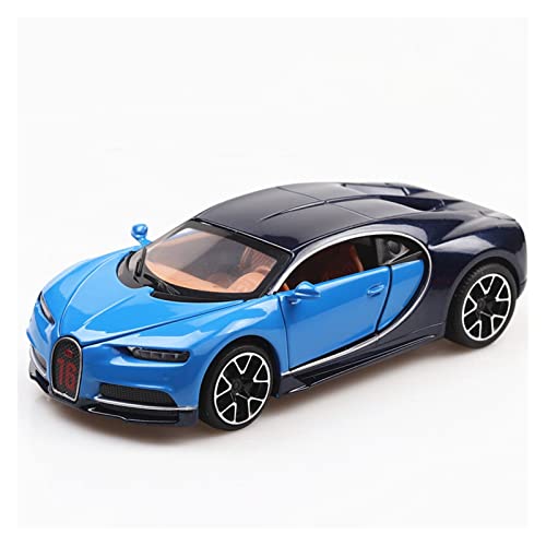 for Bugatti Chiron Auto 1 32 Simulation Legierung Druckguss Zurückziehen Modell Spielzeug Geschenk Druckguss Fahrzeuge Modell(Blau) von TQMEAD