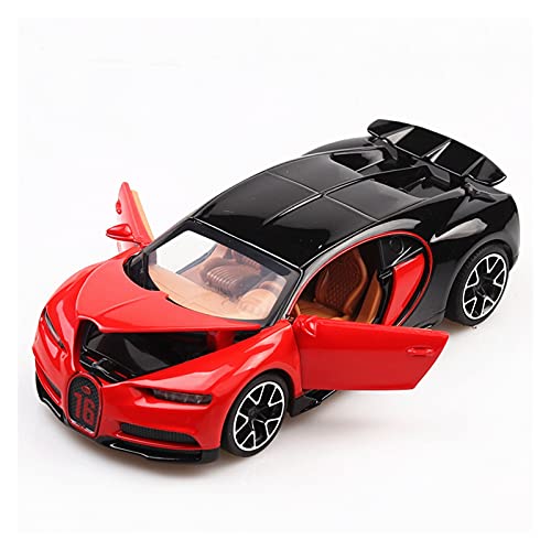 for Bugatti Chiron Auto 1 32 Simulation Legierung Druckguss Zurückziehen Modell Spielzeug Geschenk Druckguss Fahrzeuge Modell(Rot) von TQMEAD