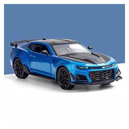 for Chevrolet Camaro 1 24 Simulation Sportwagenmodell Sound Und Licht Kraftkontrolle Spielzeugsammlung Druckguss Fahrzeuge Modell(Blau) von TQMEAD
