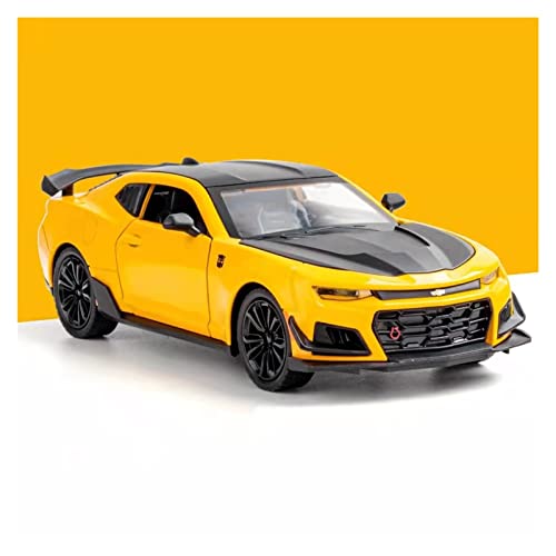 for Chevrolet Camaro 1 24 Simulation Sportwagenmodell Sound Und Licht Kraftkontrolle Spielzeugsammlung Druckguss Fahrzeuge Modell(Yellow) von TQMEAD