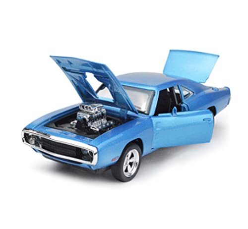 for Dodge Car 1 32 Simulation Legierung Druckguss Sound Und Licht Pull Back Modell Spielzeugauto Druckguss Fahrzeuge Modell(Blau) von TQMEAD