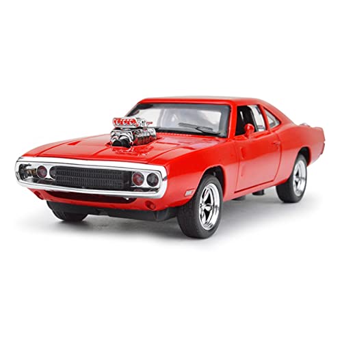 for Dodge Car 1 32 Simulation Legierung Druckguss Sound Und Licht Pull Back Modell Spielzeugauto Druckguss Fahrzeuge Modell(Rot) von TQMEAD