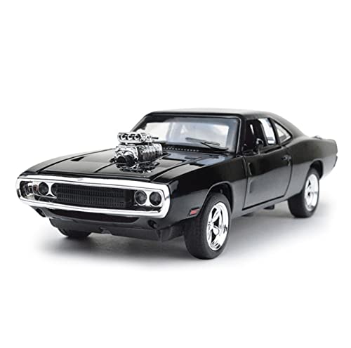 for Dodge Car 1 32 Simulation Legierung Druckguss Sound Und Licht Pull Back Modell Spielzeugauto Druckguss Fahrzeuge Modell(Schwarz) von TQMEAD
