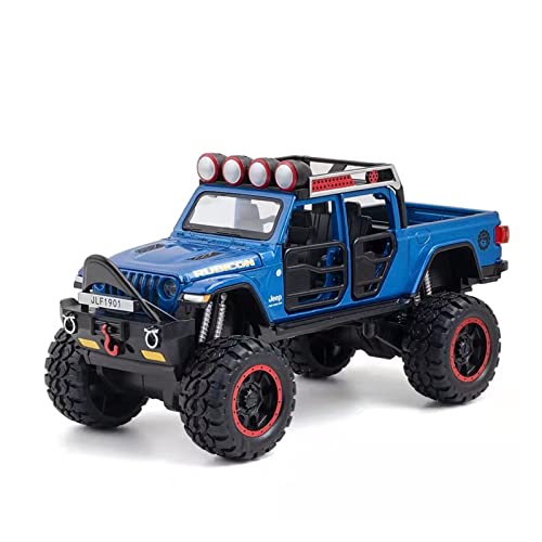 for Jeep Offroad 1 32 Simulation Modellauto Geländewagen Ziehen Spielzeugauto Geschenk Ornamente Zurück Druckguss Fahrzeuge Modell(Blau) von TQMEAD